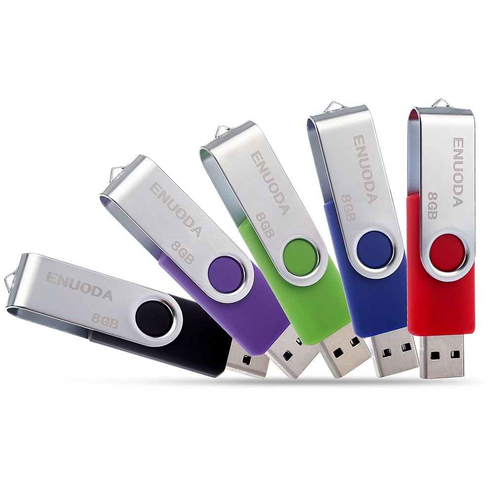 ENUODA Memory Stick 32GB USB 2.0 Flash Drives Swivel Design Pen Drive Fold Storage Thumb Drive with LED Light(Blue)