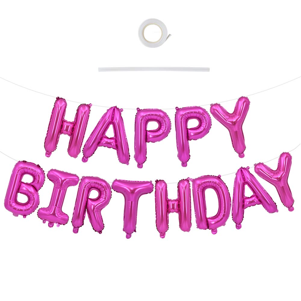 TONIFUL 16 Inch Black Happy Birthday Balloons Banner Decorations for Men