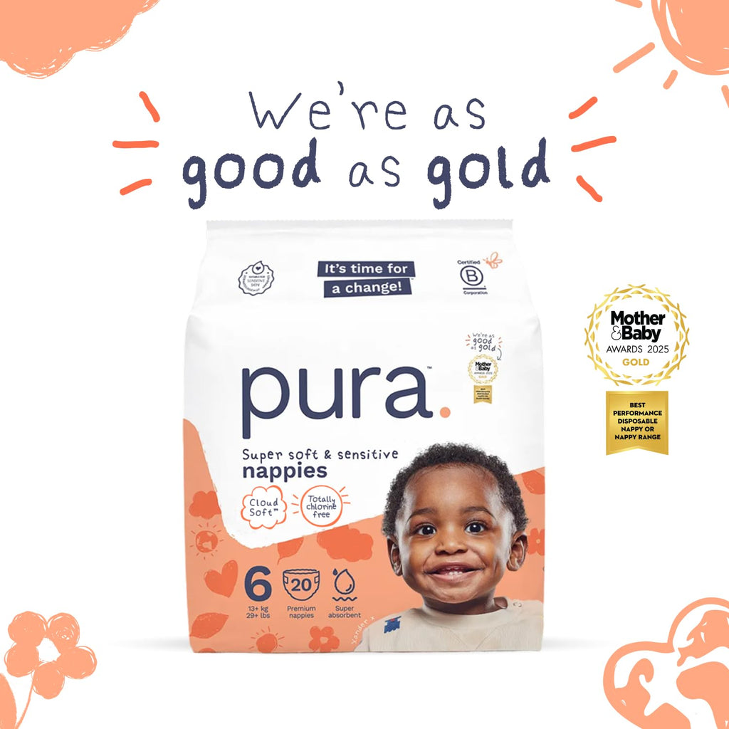 Pura Nappy Size 5 (11–16kg) 132 Count Sensitive Skin
