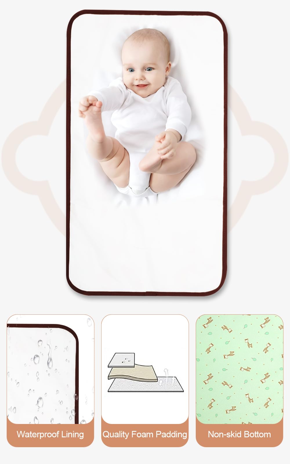 Lekebaby Foldable Baby Changing Mat - Travel & Portable