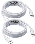240W USB-C Charge Cable 2m [2-Pack], Fast Charging Cord for Macbook Pro/Air