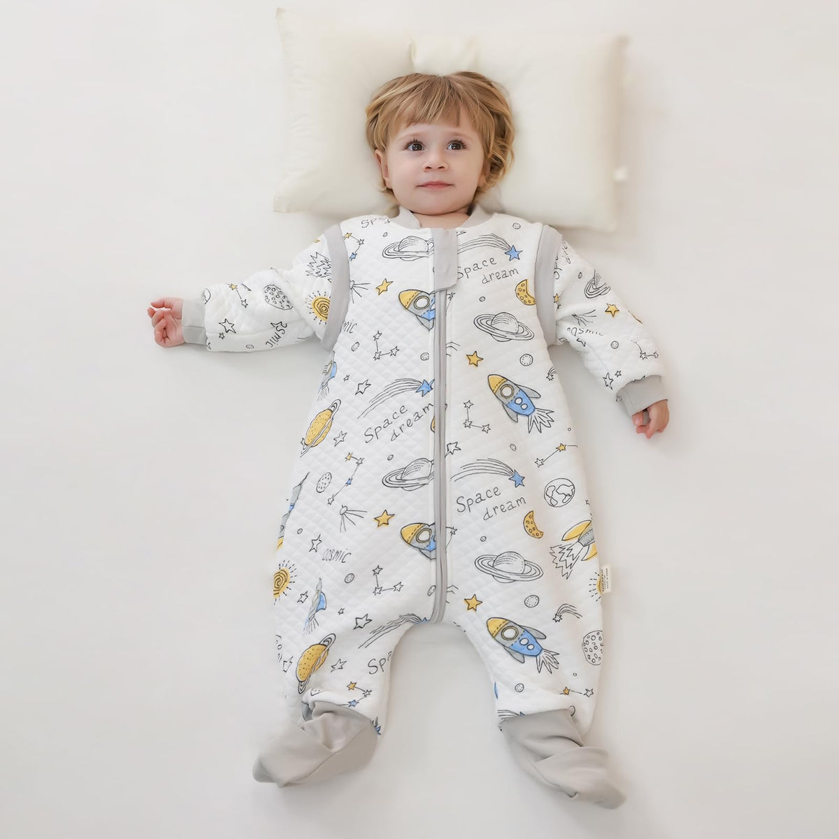 Baby Sleeping Bag with Feet, 2.0 Tog, Removable Sleeves 6-18 months
