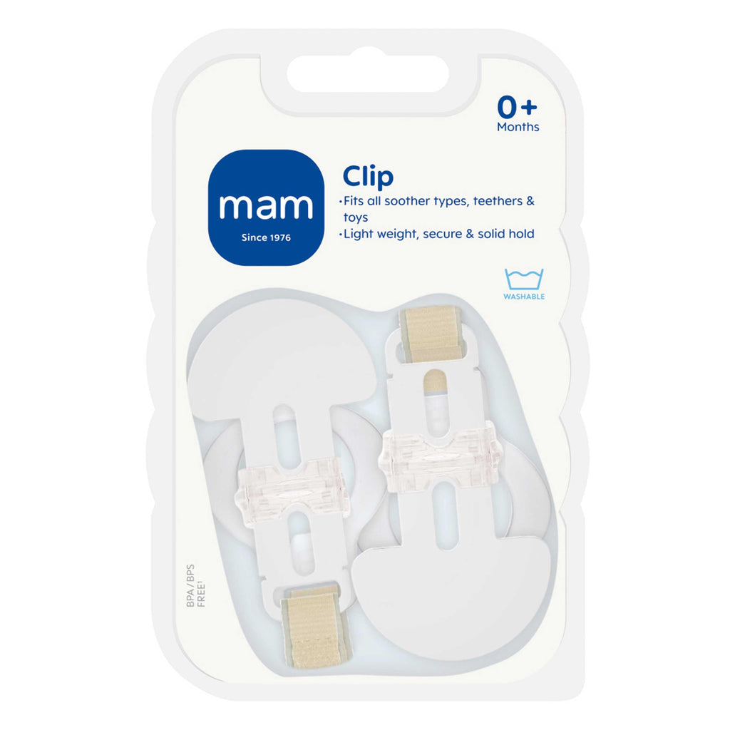 MAM Dummy Clip, 2 Pack, Plain Pink (Dummies Not Included)