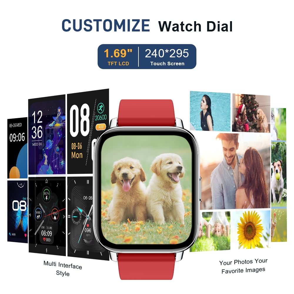 Motast Smart Watch, Fitness Tracker 1.69'' HD for Men Women,