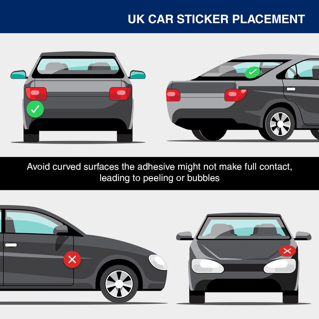ARVO 2 Pack UK Car Stickers - Oval Stickers for Europe Travel - Waterproof, Self-Adhesive Stickers for Cars, Vans, and Caravans