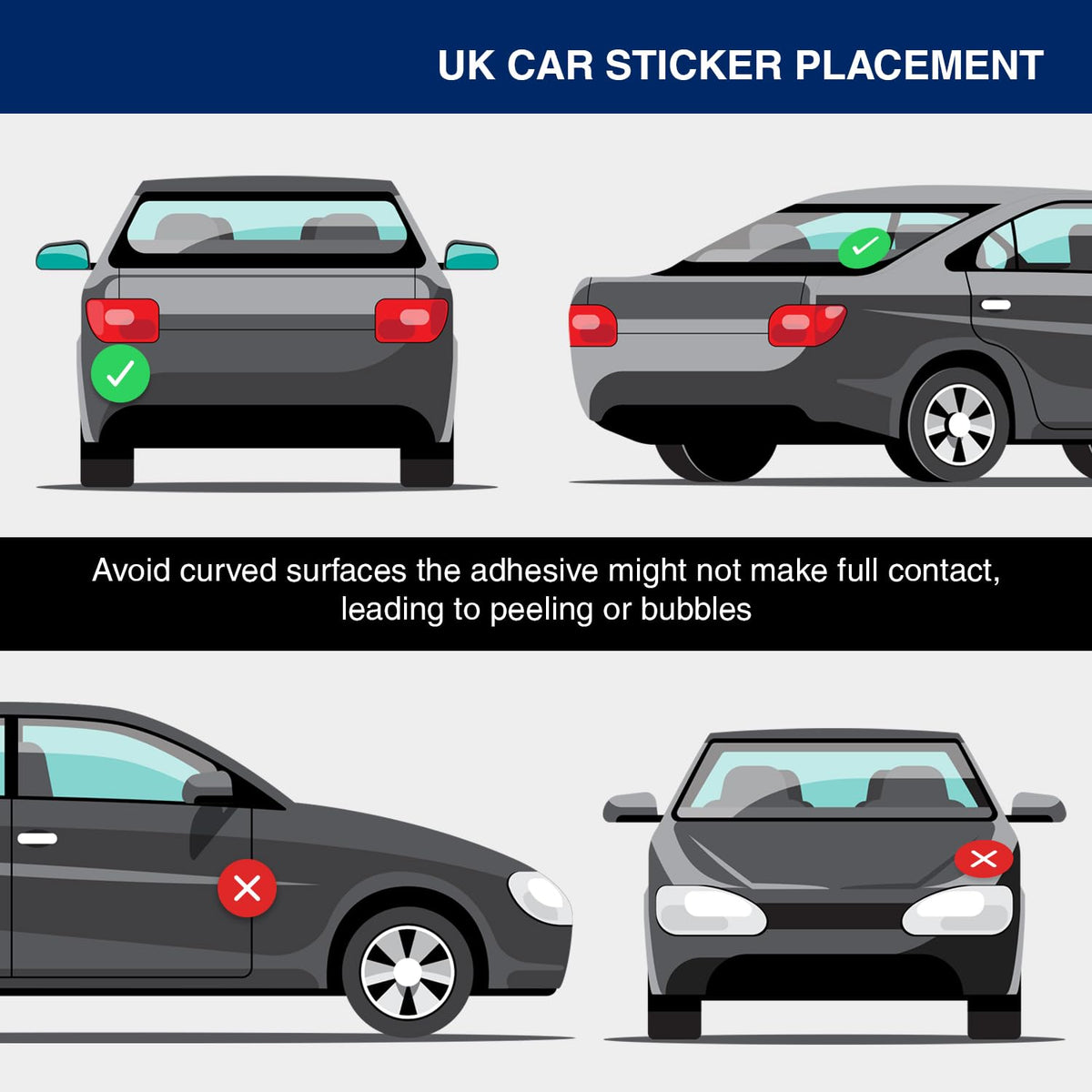 ARVO 2 Pack UK Car Stickers - Oval Stickers for Europe Travel - Waterproof, Self-Adhesive Stickers for Cars, Vans, and Caravans