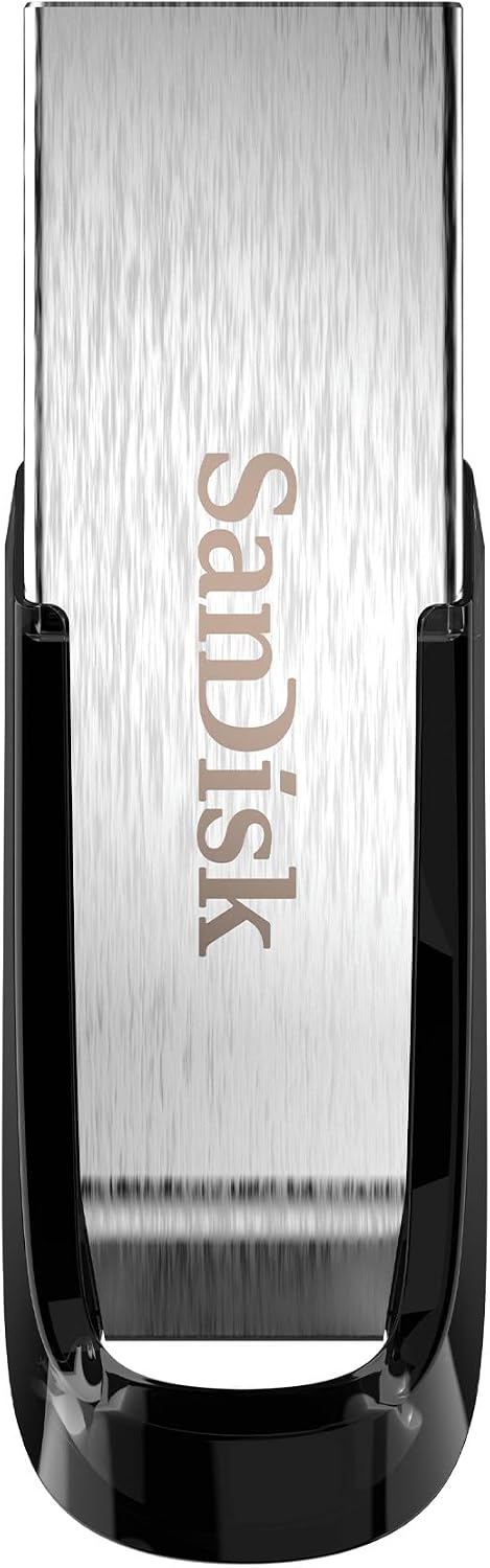 SanDisk 128GB Ultra Flair USB 3.0 Flash Drive USB stick, Memory stick with transfer speeds up to 150 MB/s, Password protection, Durable, Sleek Metal Casing Silver/Black