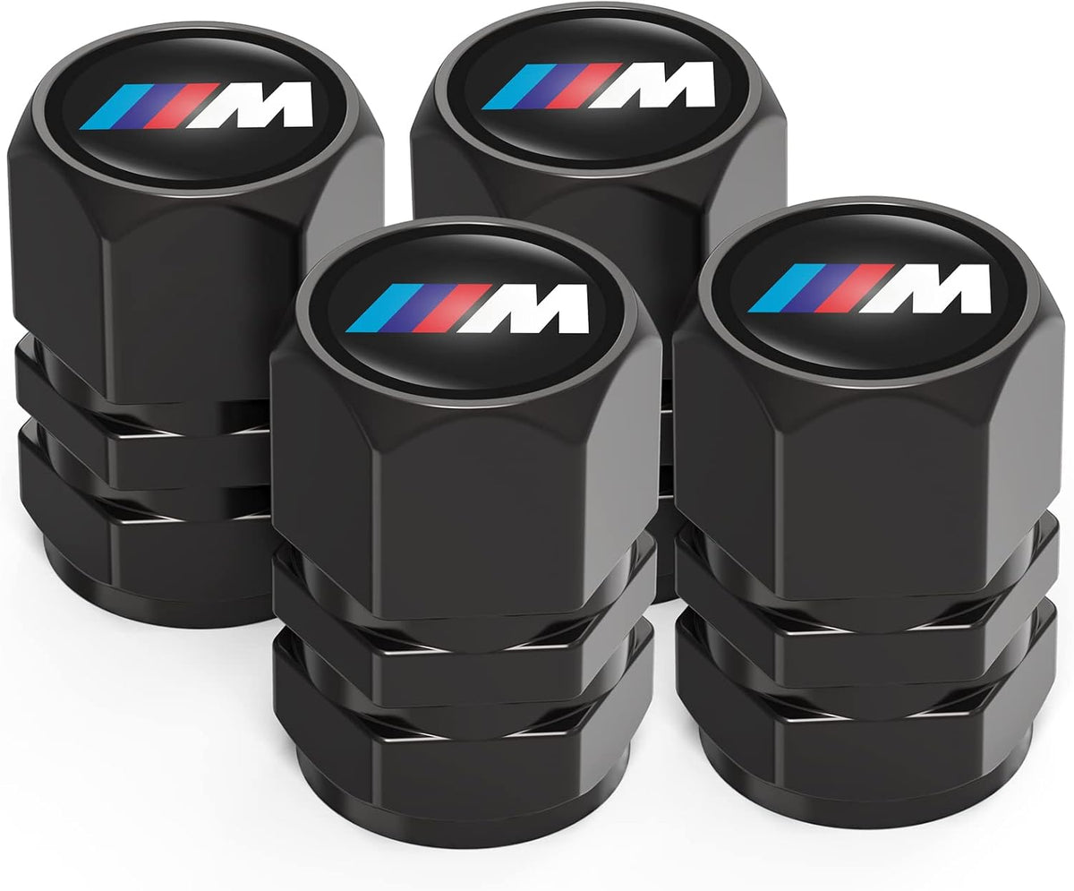 4PCS Tyre Valve Caps, Car Tyre Caps Compatible with BMW M M2 M4 M5 M6 M8 X1 X2 X3 X5 X6 M135i M240i Z4 328i X7, Leak-Proof Dust Caps for Car Tyres