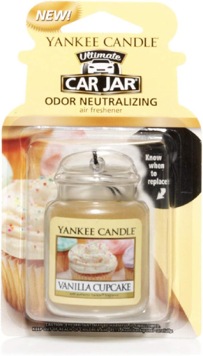 Yankee Candle Car Jar Ultimate Air Freshener | Vanilla Cupcake | Lasts up to 4 Weeks