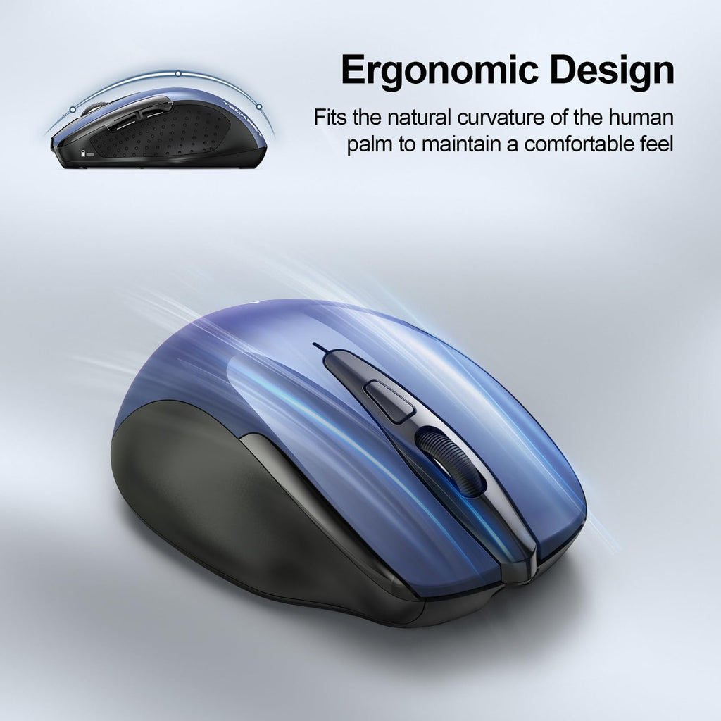 TECKNET Bluetooth Mouse, Wireless Mouse Rechargeable