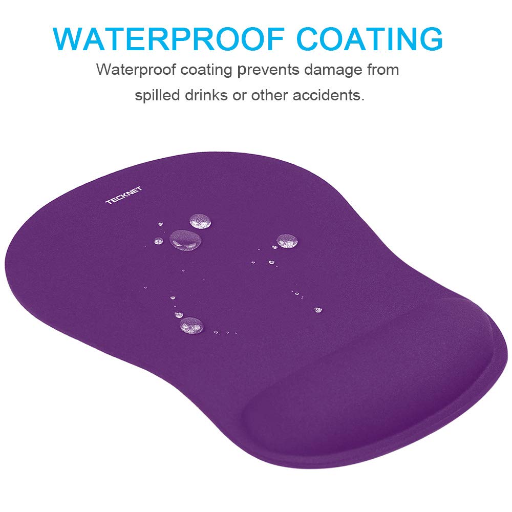 TECKNET 3 Packs Mouse Mat Wrist Support, Mouse Pad with Memory Foam Rest