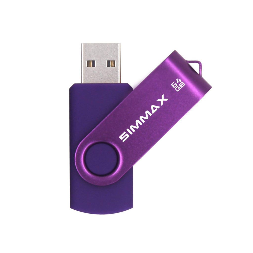 SIMMAX 32GB Memory Stick USB 2.0 Flash Drives Swivel Thumb Drive Pen Drive (32GB Purple)