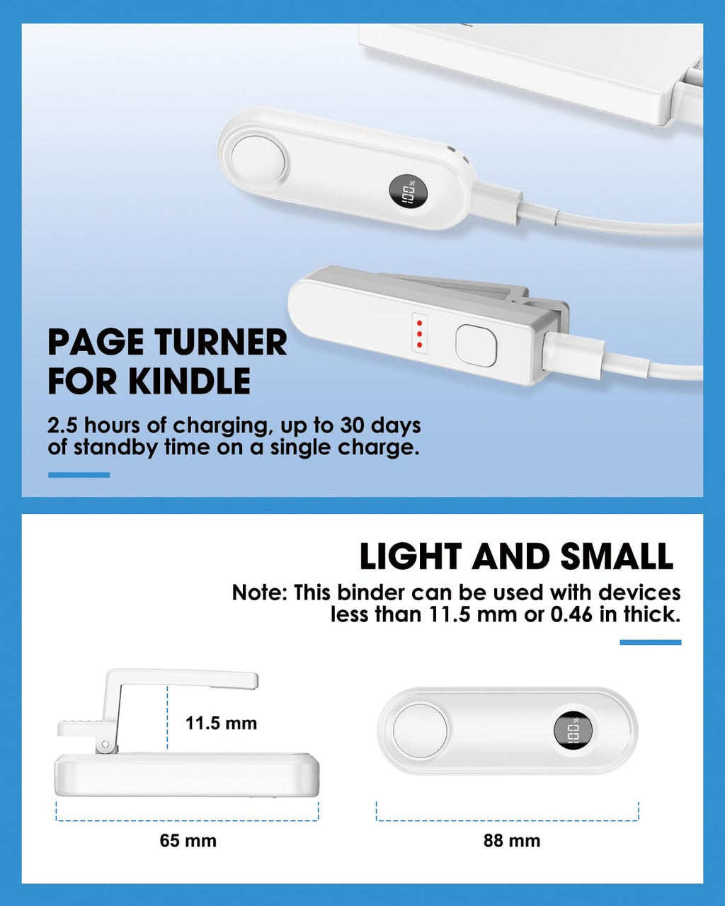 Remote Control Page Turner for Kindle Paperwhite Scribe Oasis Accessories