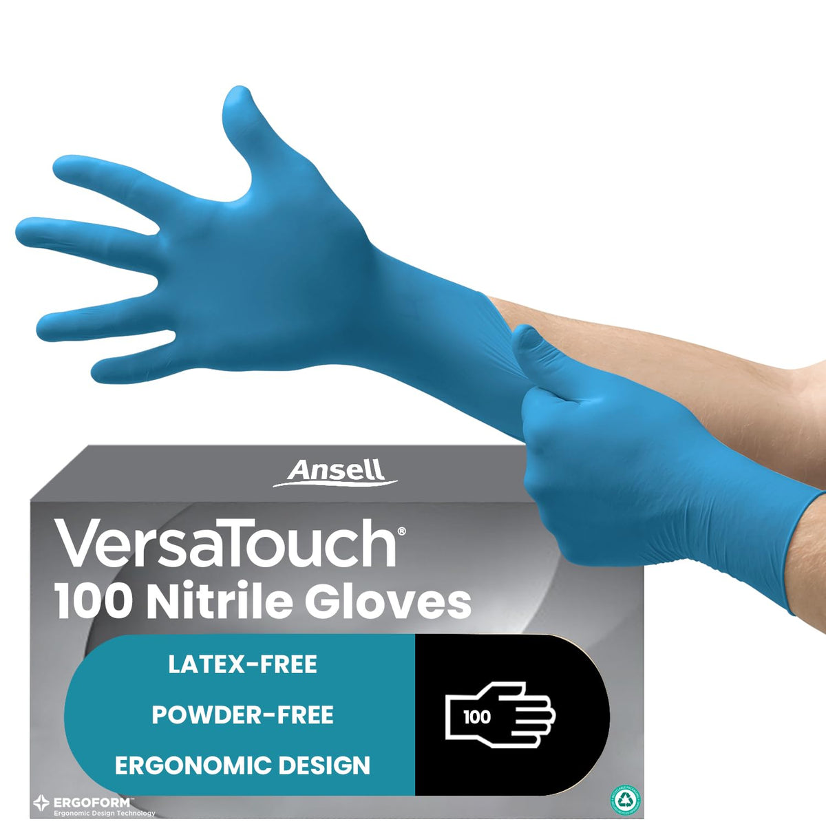 Ansell Microflex 93-732 Disposable Gloves, Black, Size XL, 100 Pcs
