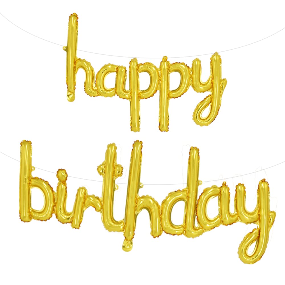 TONIFUL 16 Inch Black Happy Birthday Balloons Banner Decorations for Men