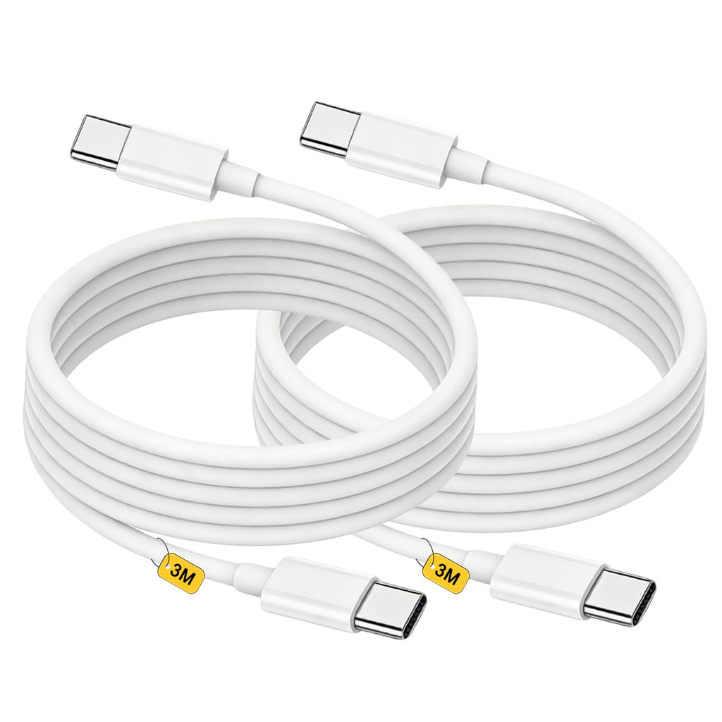 USB C to USB C Charger Cable,3M Long i Phone Type C Charging Lead 2Pack Fast Charging Wire USBC Charger Cables for iPhone 17 Pro Max/17 Air/16/16 e/16 Pro/15 Plus, iPad Pro/Air/Mini,Mac