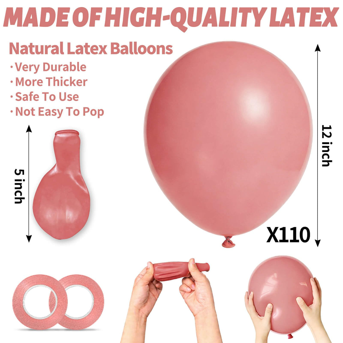110pcs Black Balloon 12 inch, Black Latex Balloons for Birthday Party Baby Shower Wedding(with 2 Ribbons).