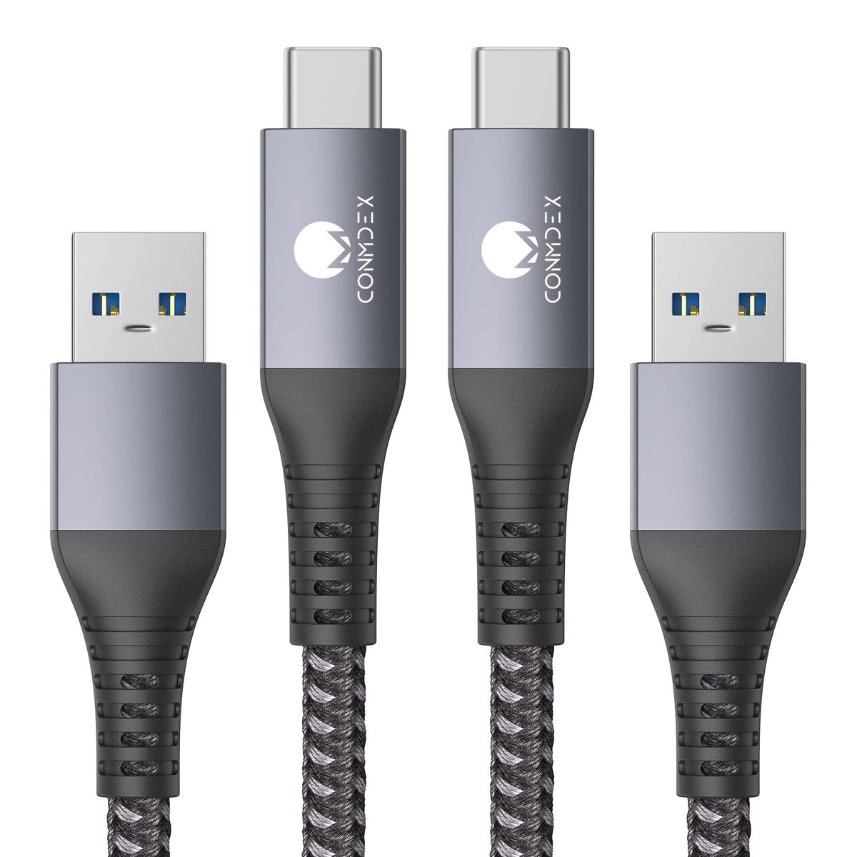 CONMDEX [Upgrade 2Pack USB C Cable UP to 10Gbps USB C 3.1 Gen2 USB A Android Auto Cable 3A Fast Charging Sync Data Transfer Cord for Samsung Galaxy S24/S23/S22/S21 Note 20/10/9/8 Tab S9 Pixel 9-1M