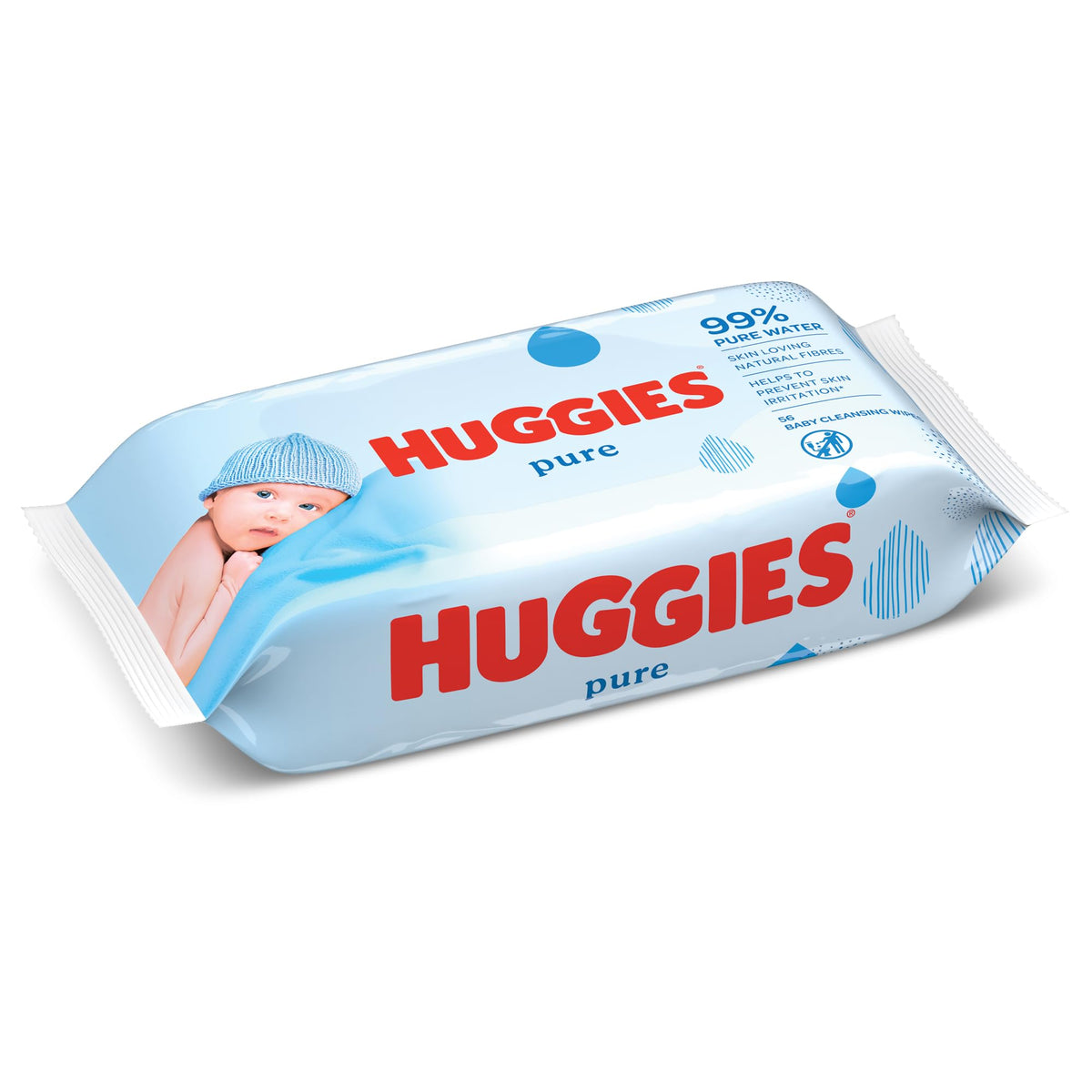 Huggies Pure Plastic Free Baby Wipes - Pack of 18 (864 Wipes) - 99% Water Wet Wipes, Fragrance Free, Hypoallergenic, Better Cleaning, Soft and Gentle on Babies' Delicate Skin