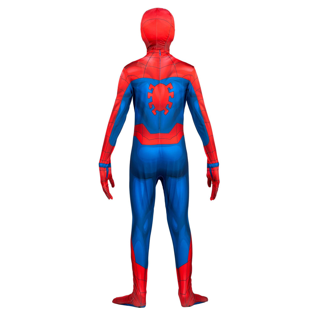 Marvel Spider-Man Official Youth Deluxe Zentai Costume - Deluxe Two-Way Stretch Spandex with Invisible Zippers and Wrist Openings for Added Convenience (M)