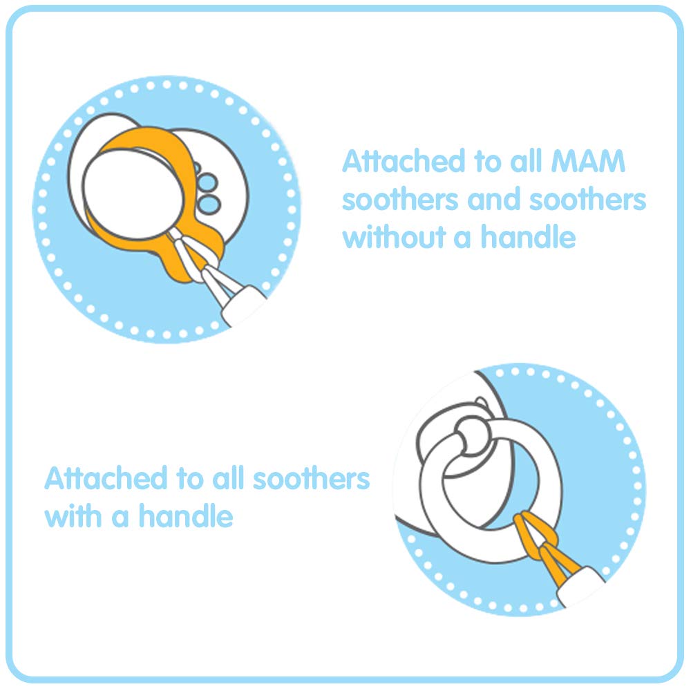 MAM Dummy Clip, 2 Pack, Plain Pink (Dummies Not Included)