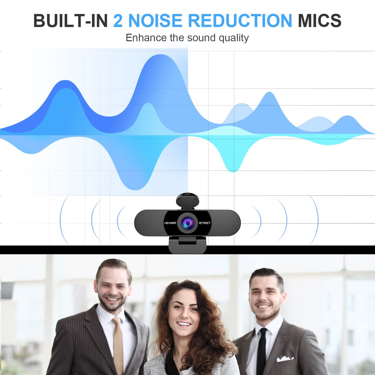 EMEET S600 4K Webcam for Streaming - Sony 1/2.55'' Sensor, PDAF Autofocus, 1080P@60FPS, 2 Noise Reduction Mics, Built-in Privacy Cover, 73° FOV, Streaming Camera for Live Commerce/Gaming/Beauty