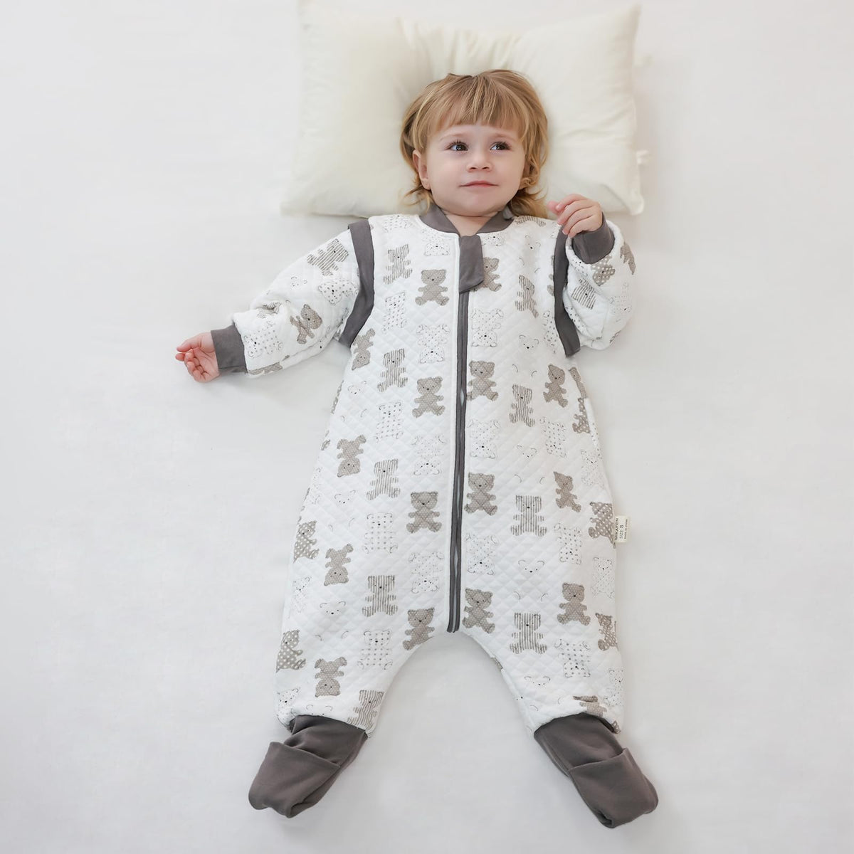Baby Sleeping Bag with Feet, 2.0 Tog, Removable Sleeves 6-18 months