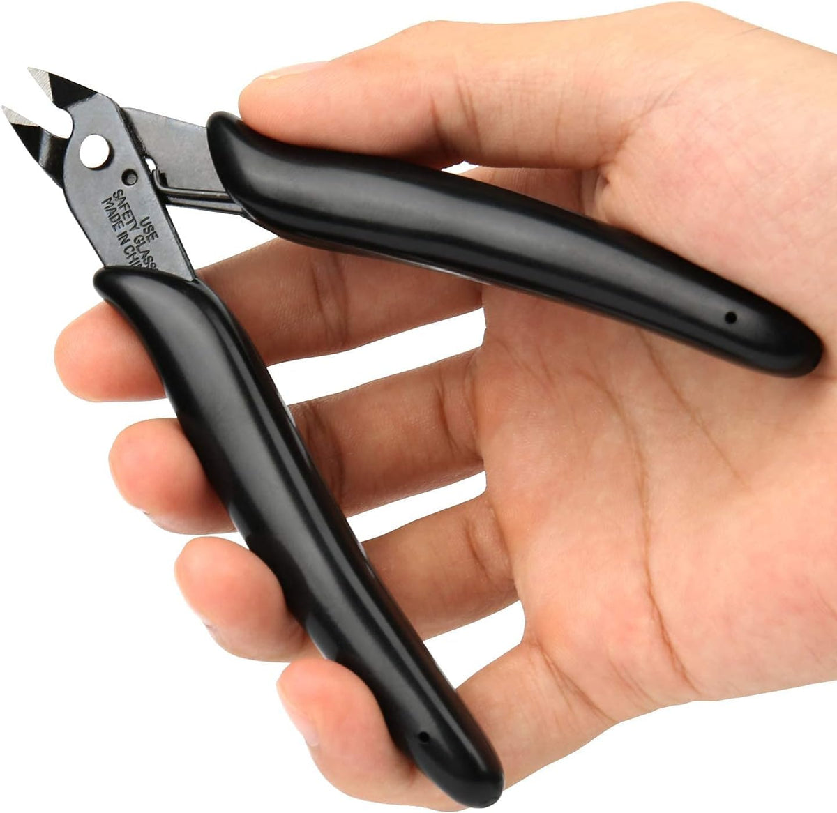 BOENFU Wire Cutter 2 Pack Precision Flush Cutters Side Cutter Small Cable Snips Diagonal Pliers for Cable Tie, 3D Print, Plastic Models, Jewelry, Electronics, Black, 5 Inches