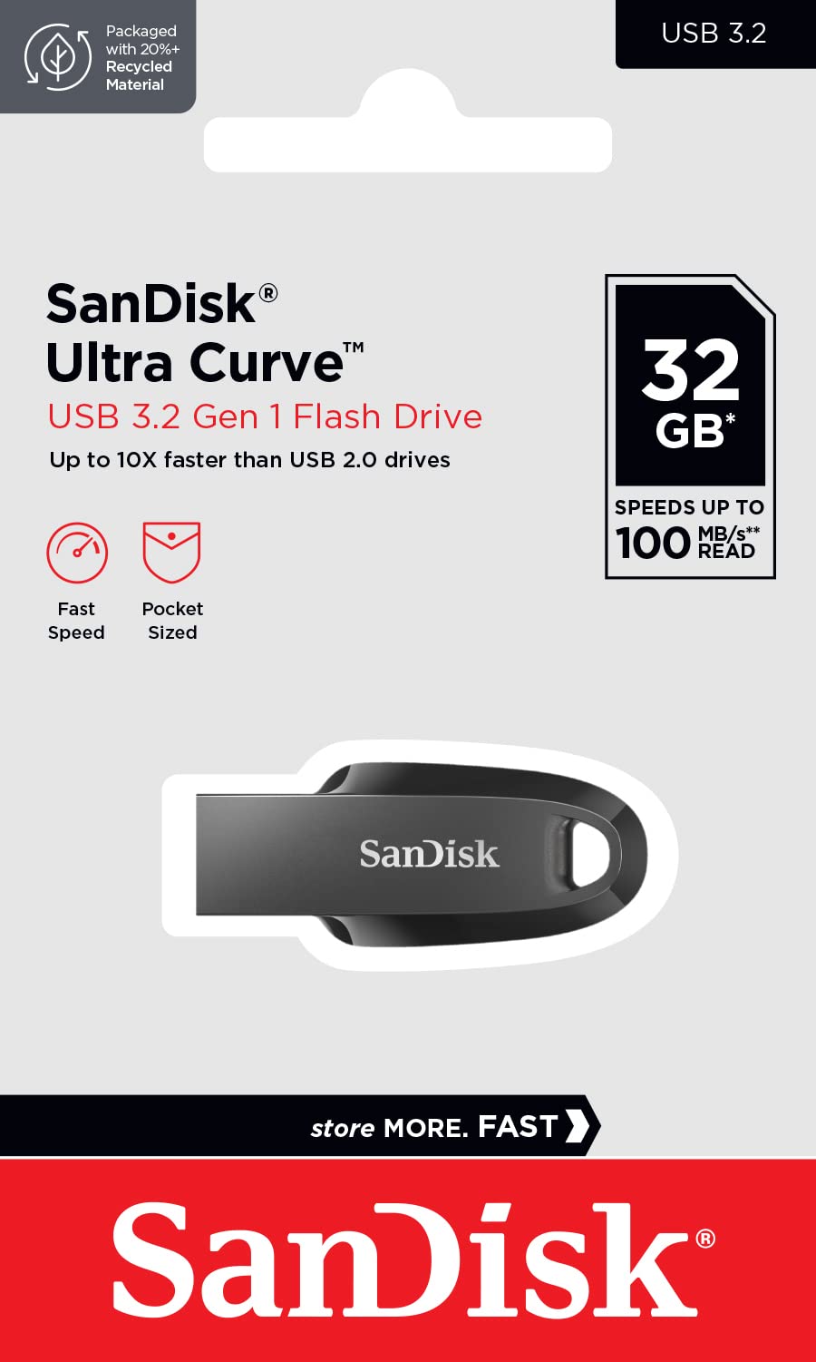 SANDISK Cruzer Blade 64GB, USB-A Flash Drive, Black