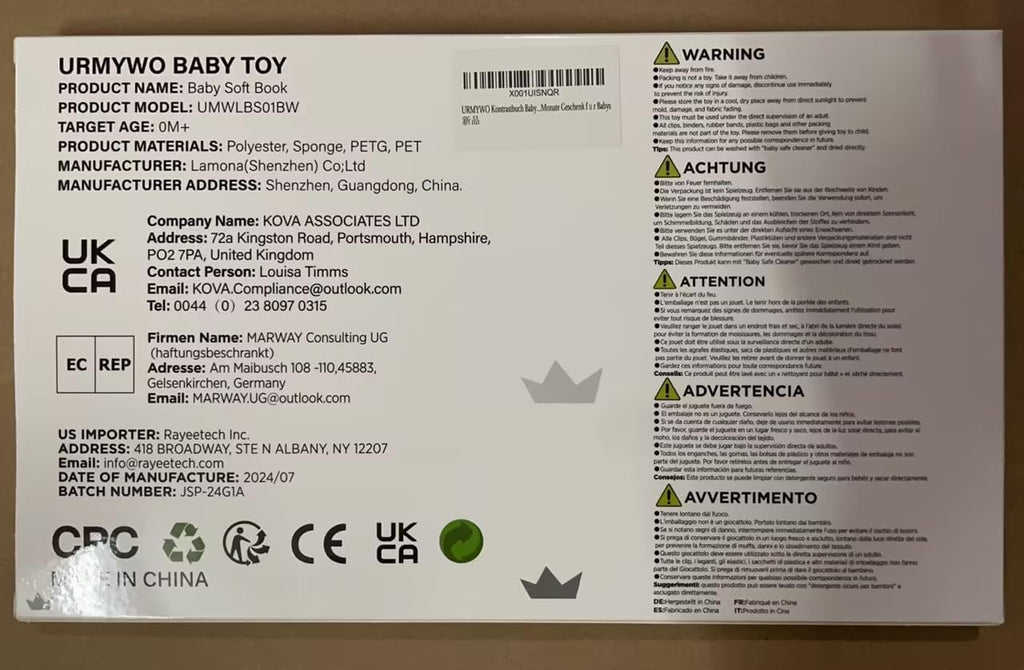 URMYWO Baby Toys, Black and White Sensory Toys Brain Development