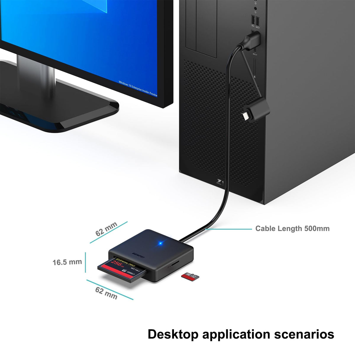 BENFEI SD Card Reader, USB C to SD Micro SD Card Memory Card Adapter Dual Slot Compatible with iPhone 15 Pro/Max, MacBook Pro/Air 2023, iPad Pro, iMac, S23, XPS 17, Surface Book 3 and More
