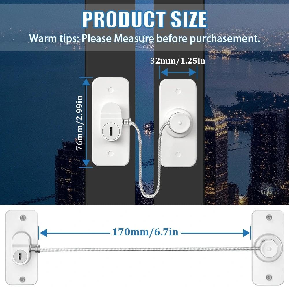 2pcs Window Locks Set for UPVC Windows,Window Restrictor Locks for Children Security with Screws Keys