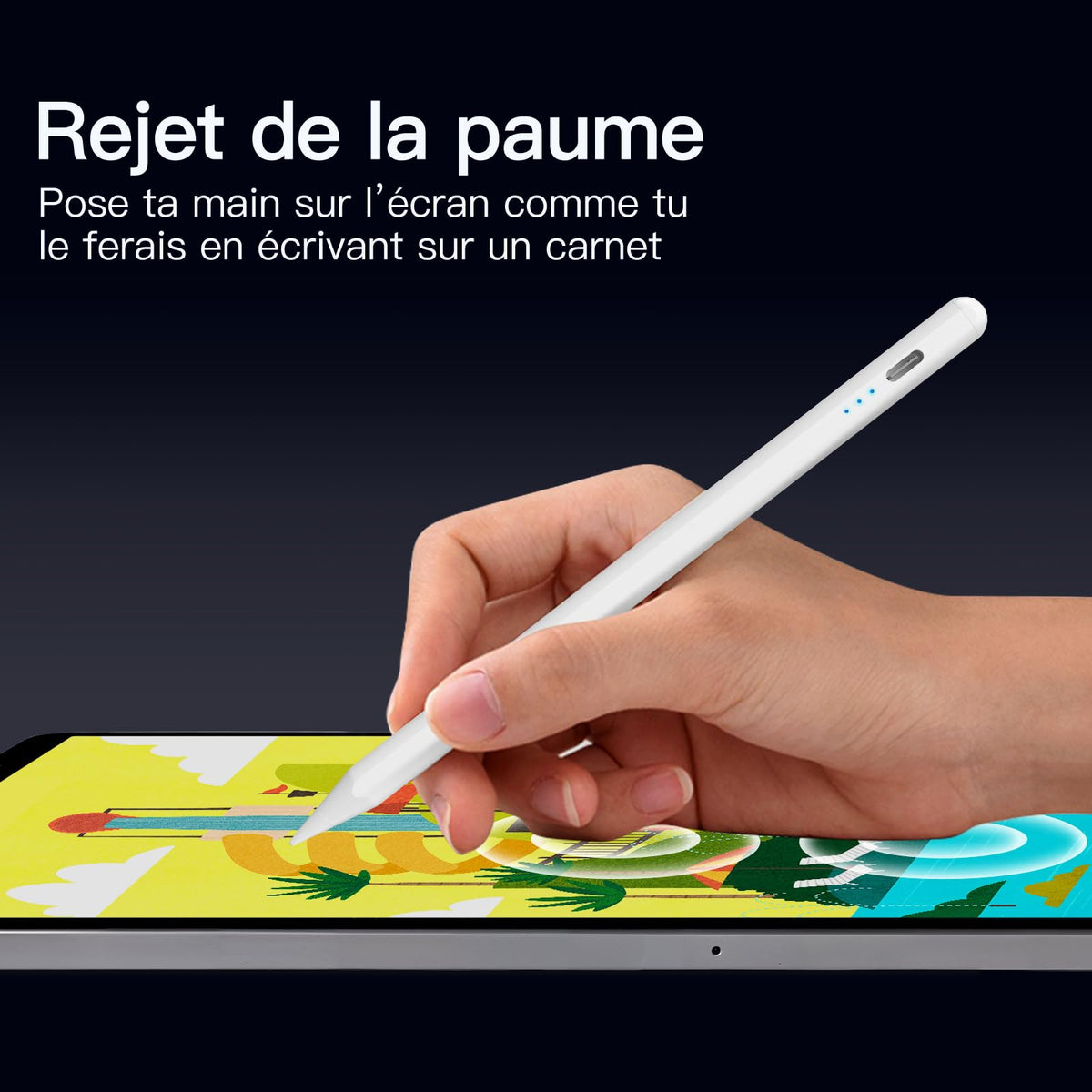 Kingone pencil for Apple iPad 2018-2026,2X Faster Charging & Palm Rejection & Tilt Sensitivity & Magnetic,Stylus Pen Compatible with iPad 6~11th,Pro 11"/12.9"/13",Air 3~5th,Air 11"/13",Mini 7/6/5th.