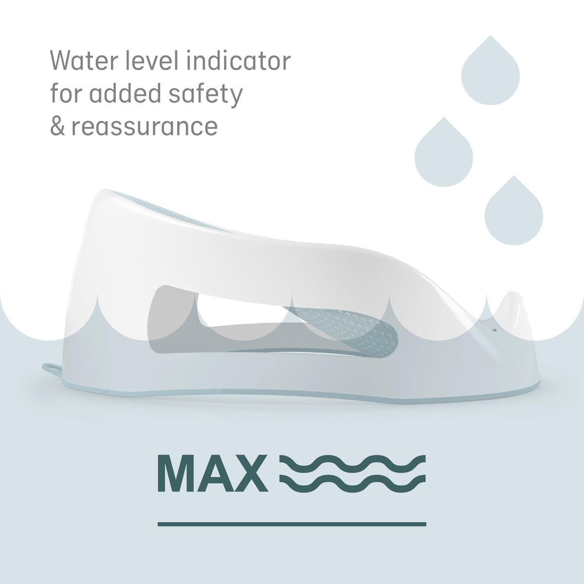 Angelcare - Baby Bath Support - Soft Touch Support - Water Level Indicator - Ideal for Babies Less Than 6 Months Old - Aqua