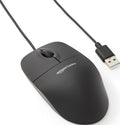 Amazon Basics Responsive and Precise 3-Button Wired USB Computer Mouse with Scrolling and Tracking, Single, Black