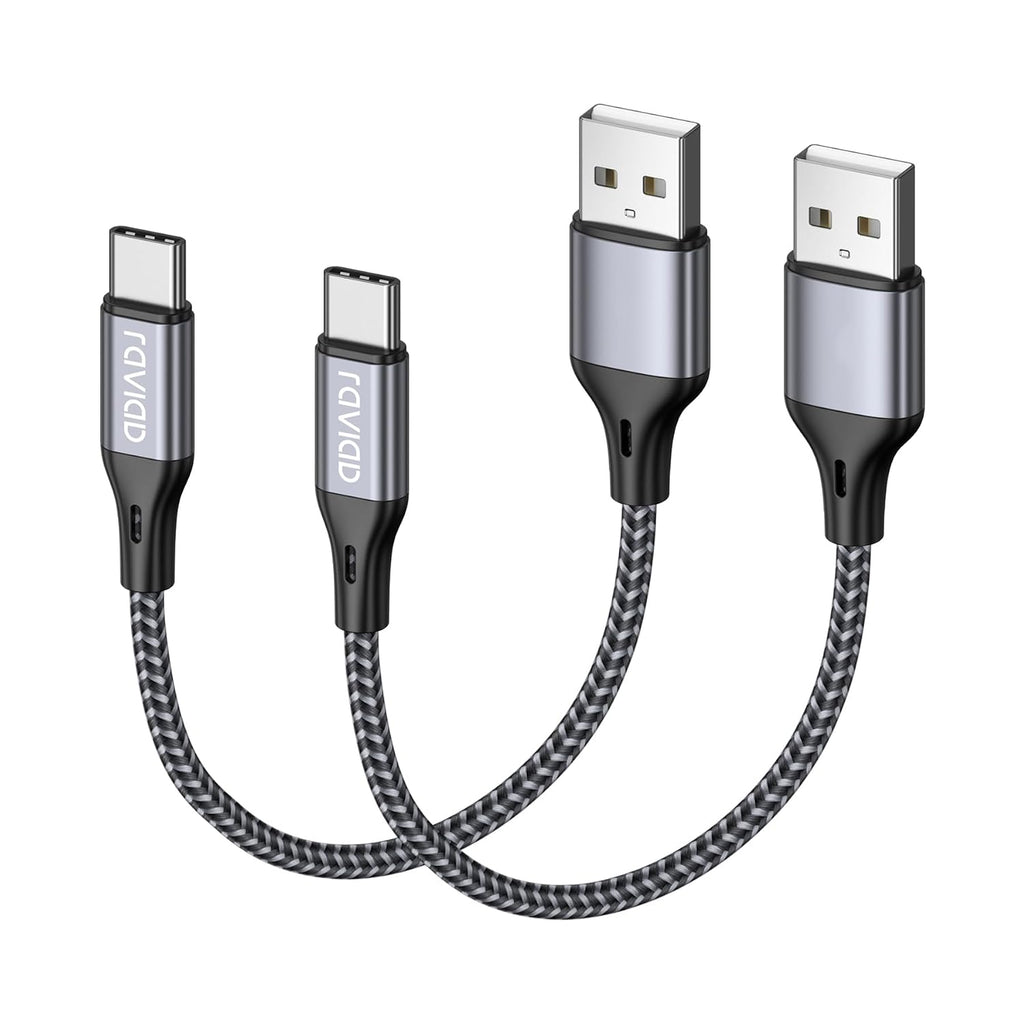 RAVIAD Short USB C Charger Cable 15CM 2Pack, USB to USB C Cable Fast Charge