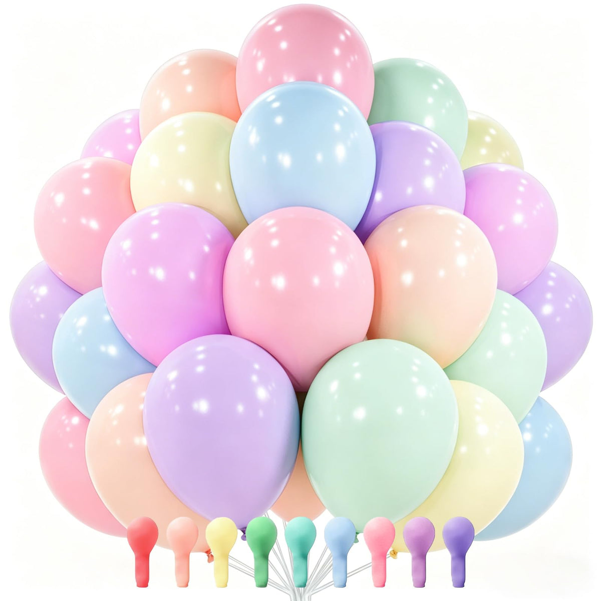 PartyWoo Light Blue Balloons 101pcs Baby Pastel Sky Aqua Blue Color 12 Inch