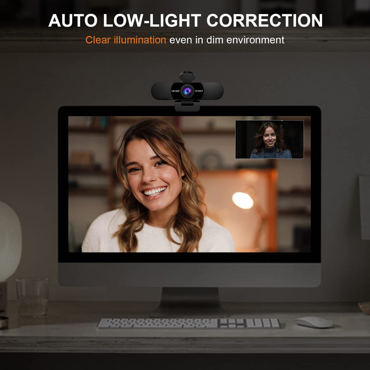 EMEET S600 4K Webcam for Streaming - Sony 1/2.55'' Sensor, PDAF Autofocus, 1080P@60FPS, 2 Noise Reduction Mics, Built-in Privacy Cover, 73° FOV, Streaming Camera for Live Commerce/Gaming/Beauty