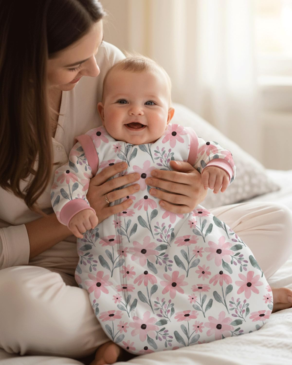 Yoofoss Baby Sleeping Bag 3.0 TOG - 6-12 Months Winter Sleeping Bag Baby with Removable Long Sleeves 100% Organic Cotton Sleep Sack Newborn Infant Toddler Giraffe