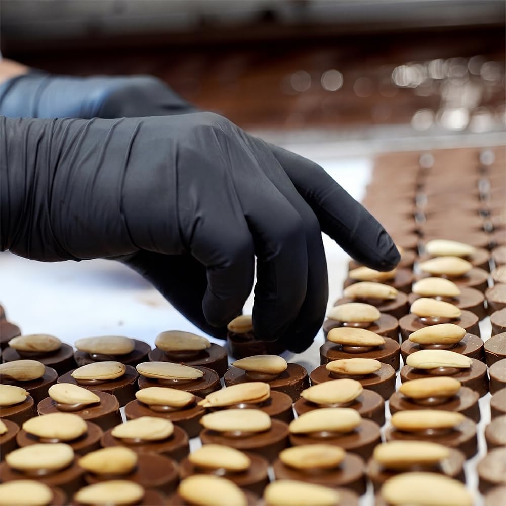 ANSIO Black Nitrile Latex Free Disposable Gloves Small, 100 Pack