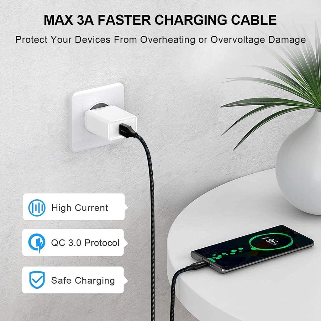 etguuds Extra Short USB C Cable 2Pack 0.15M, USB A to USB C Charger Cable