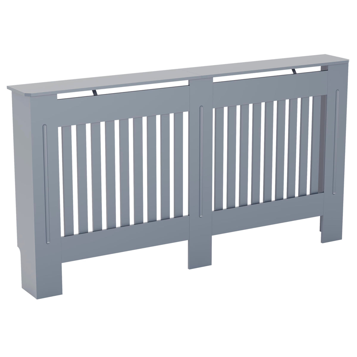 Vida Designs Chelsea Radiator Cover White - Medium - Modern Vertical Slat Design For Optimal Heat Circulation - H82xW111xD19cm - Painted MDF Cabinet Ideal For Living Room & Hallway
