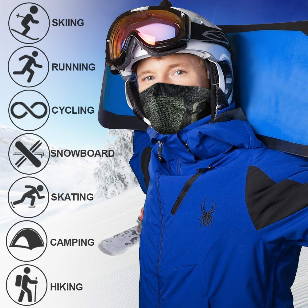 WTACTFUL Winter Neck Warmer Gaiter Windproof Face Mask Balaclava Bandana for Ski Snowboard