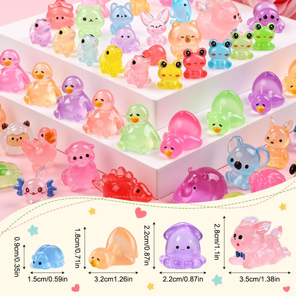 DIYDEC 24pcs Luminous Christmas Mini Resin Tree Figures Toys