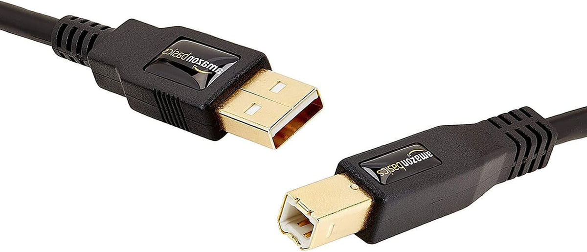 Amazon Basics USB Printer Cable, USB-A to USB-B 2.0, 1.8 m, Black
