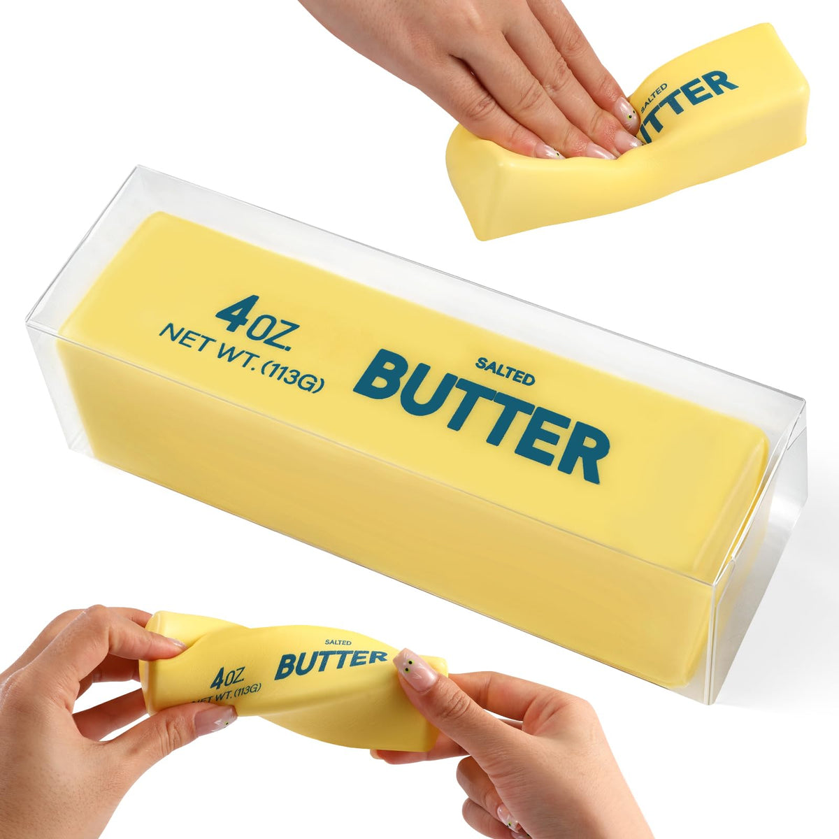 Big Butter Squishy,Giant Squishies Butter 14 OZ,Jumbo Slow Rising Squeeze Toys,Large Soft PU Foam Fidget Toys for Anxiety & Sensory Stress Relief 8.7*1.8*1.8 Inch (Big-Yllow Butter 1Pack)