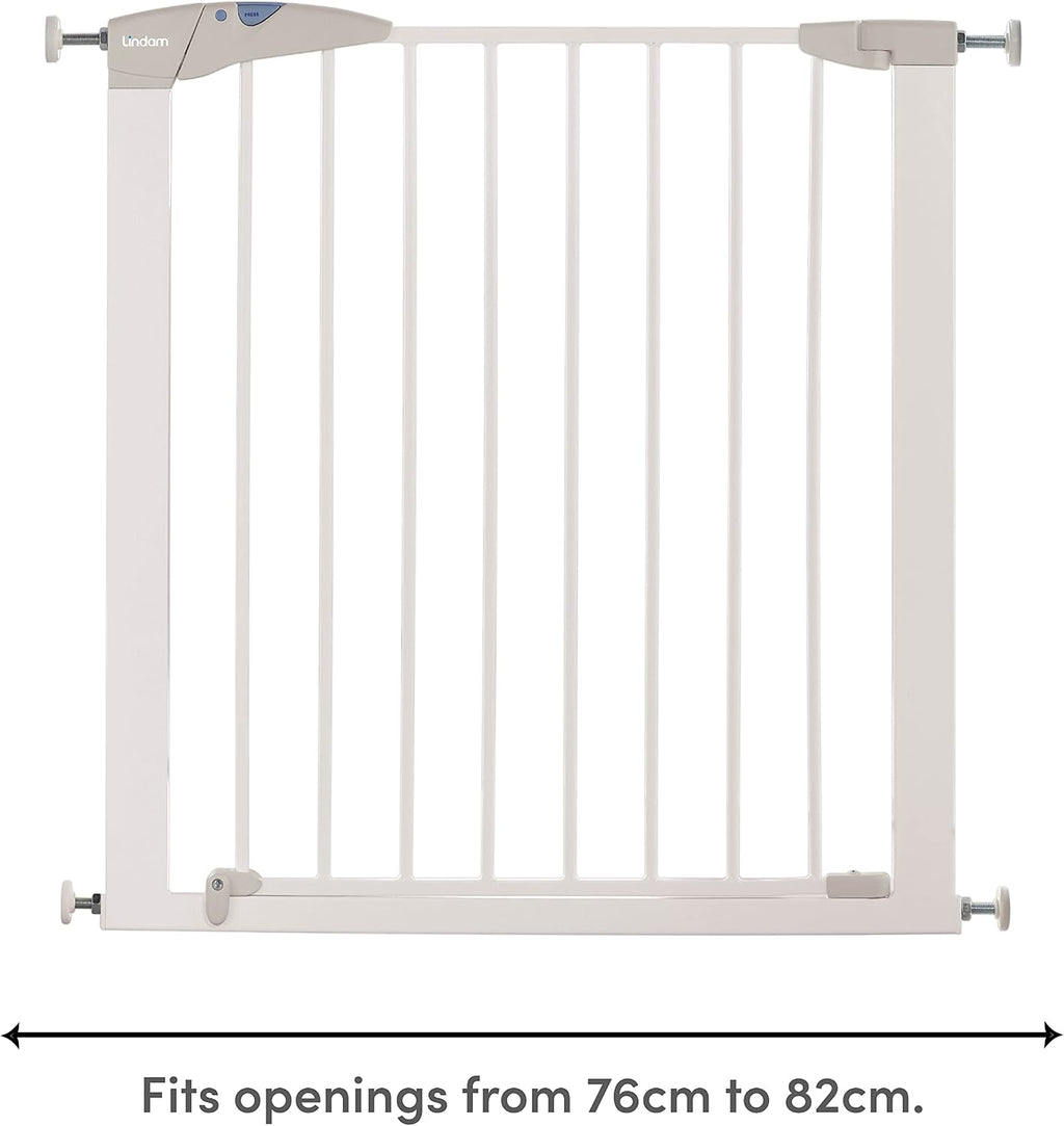 Munchkin Baby & Toddler Safety Gate with Automatic Closure | Easy Install. | 76-82cm | White