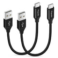 etguuds Extra Short USB C Cable 2Pack 0.15M, USB A to USB C Charger Cable