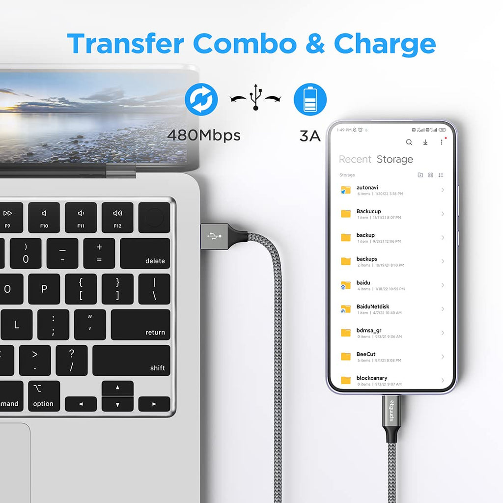 etguuds Extra Short USB C Cable 2Pack 0.15M, USB A to USB C Charger Cable
