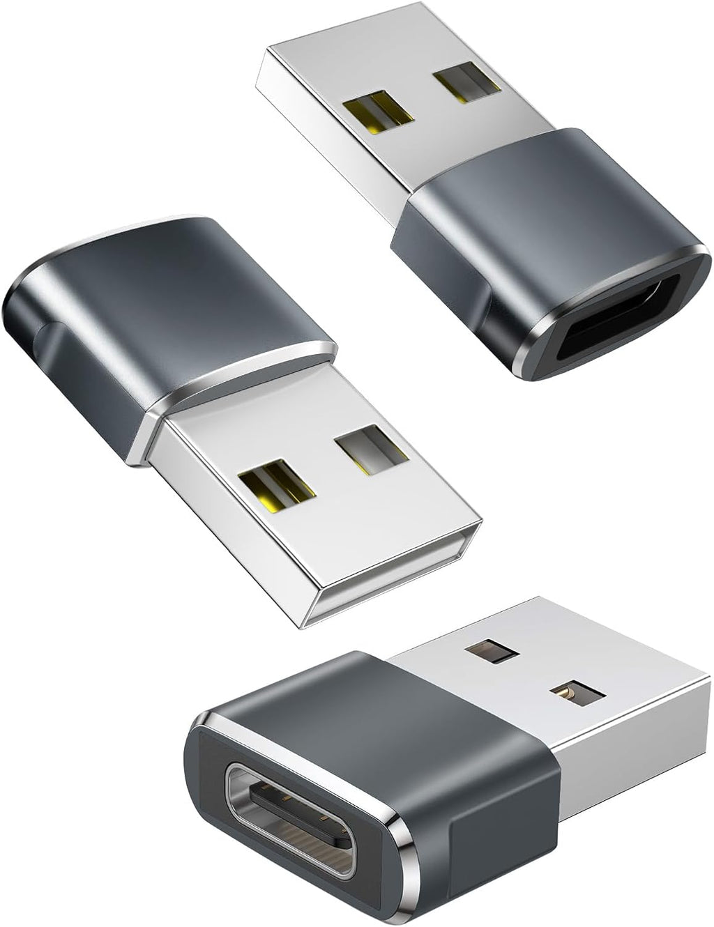 USB C to USB Adaptor, USB to USB C Adapter 3-Pack Charger Cable Converter